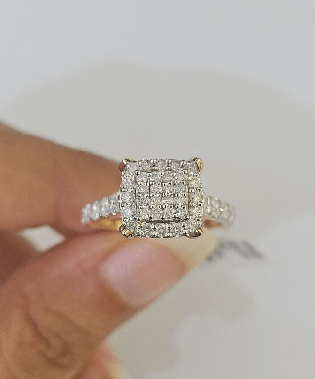 Real 10k Diamond Ladies Ring Yellow Gold Bridal Women Engagement Wedding - GoldenlinQ